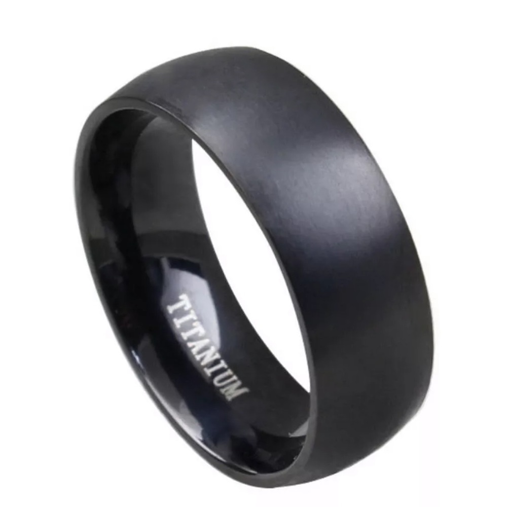 NEW Black Titanium Ring Wedding Anniversary Band - Picture 1 of 3